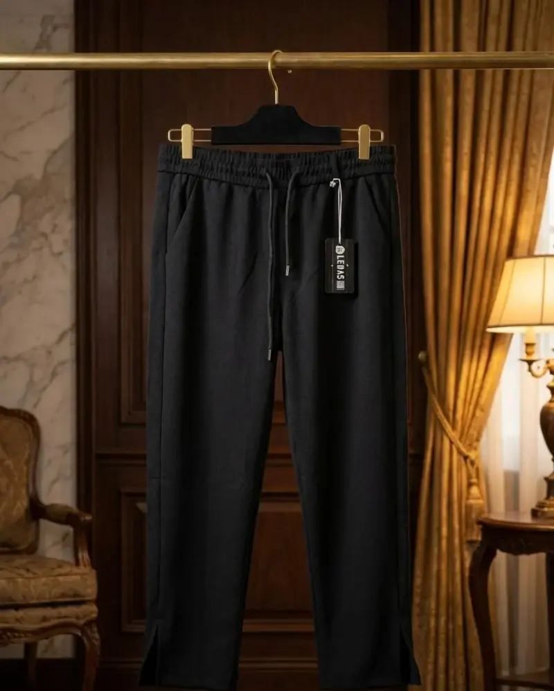 Essential Split-Hem Trousers - Black image 1